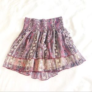 ABERCROMBIE & FITCH Paisley Tiered Skirt Boho
